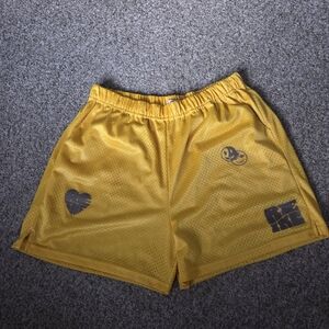 Re-inc‎ Yellow Mesh Shorts Smiley Face Unisex Size XXL